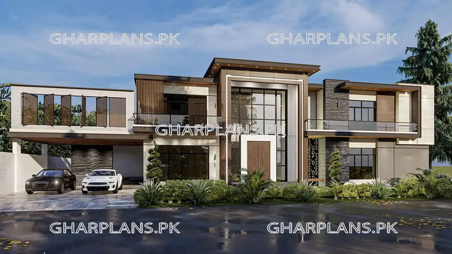 Beautiful 2 Kanal Ghar Design with Layouts and Elevation