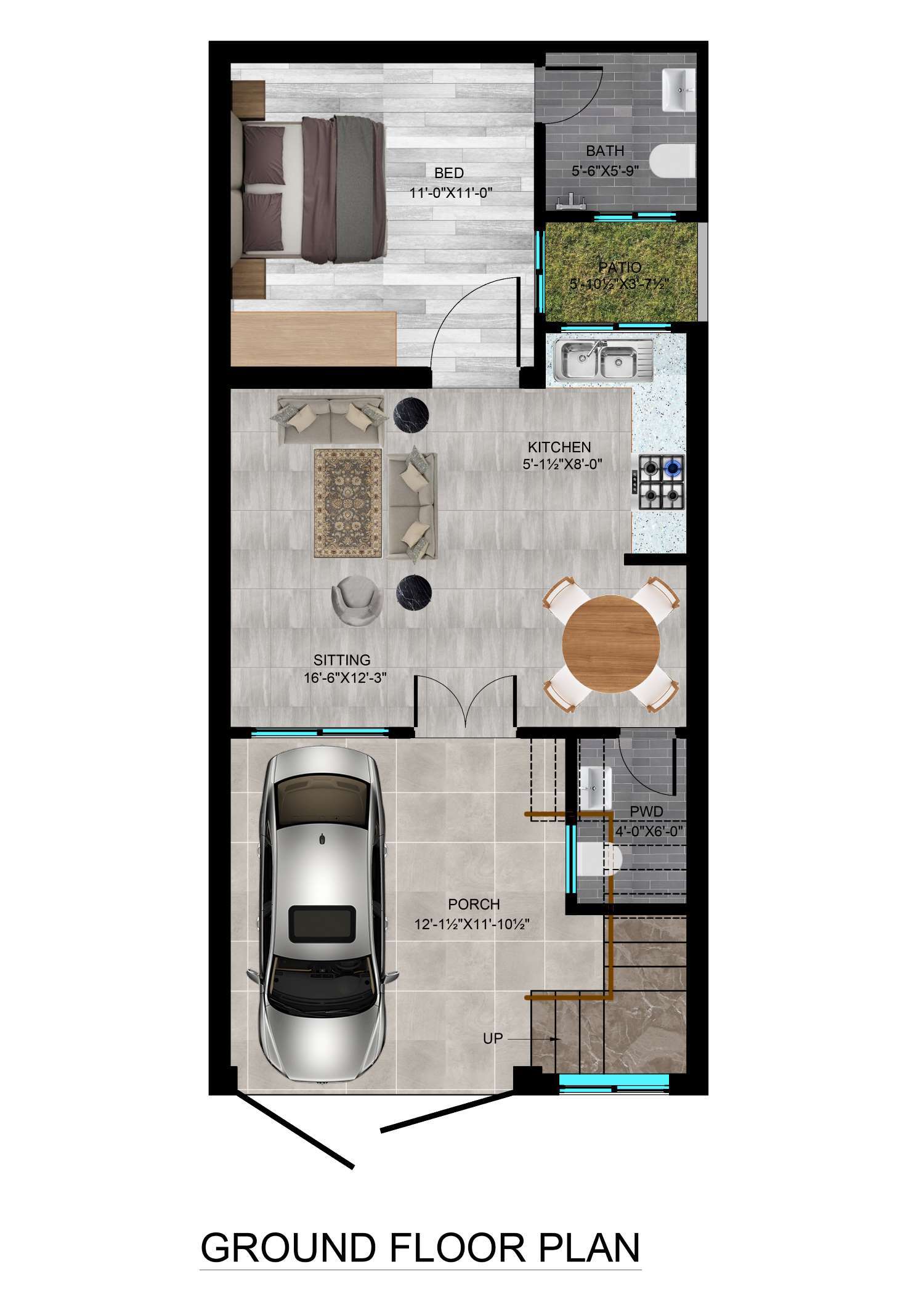 New 3 Marla House Map with Double Floor - Ghar Plans