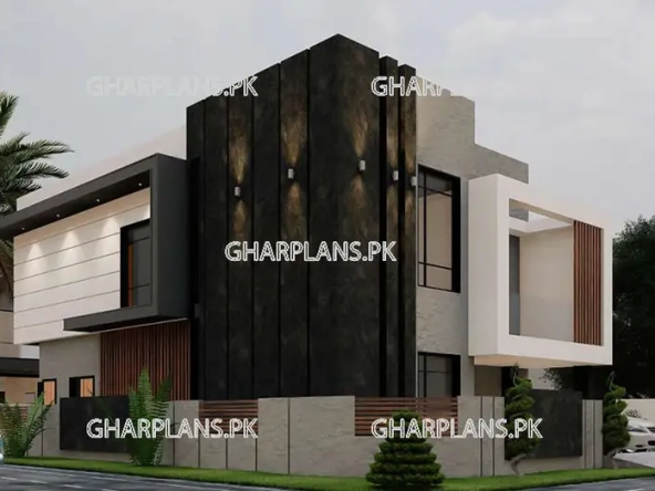 New Modern Front Elevation of 10 Marla House ELEVATION