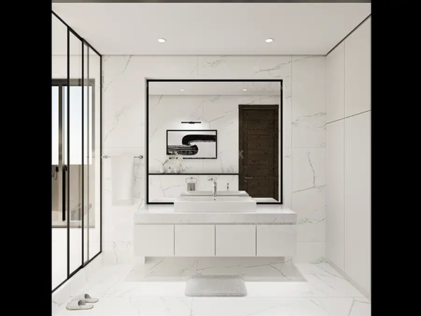 Crisp And Clean White Bathroom Design