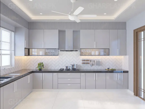 Sleek & Minimalist kitchen Design in Grey