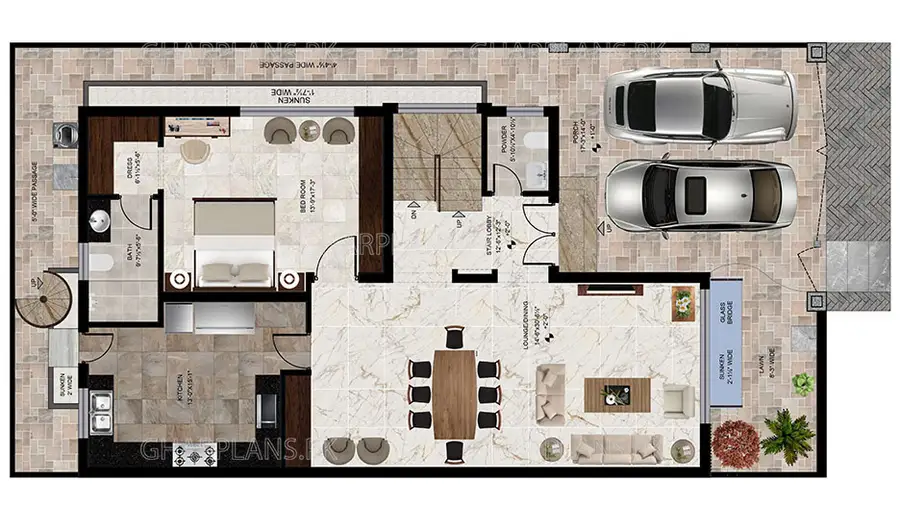 New Elegant 9 Marla House Plan
