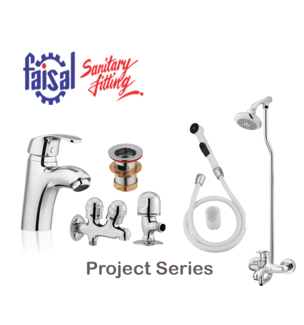 Faisal Sanitary 5807 Project Series Bath Set Complete 8 Pieces (Chrome)